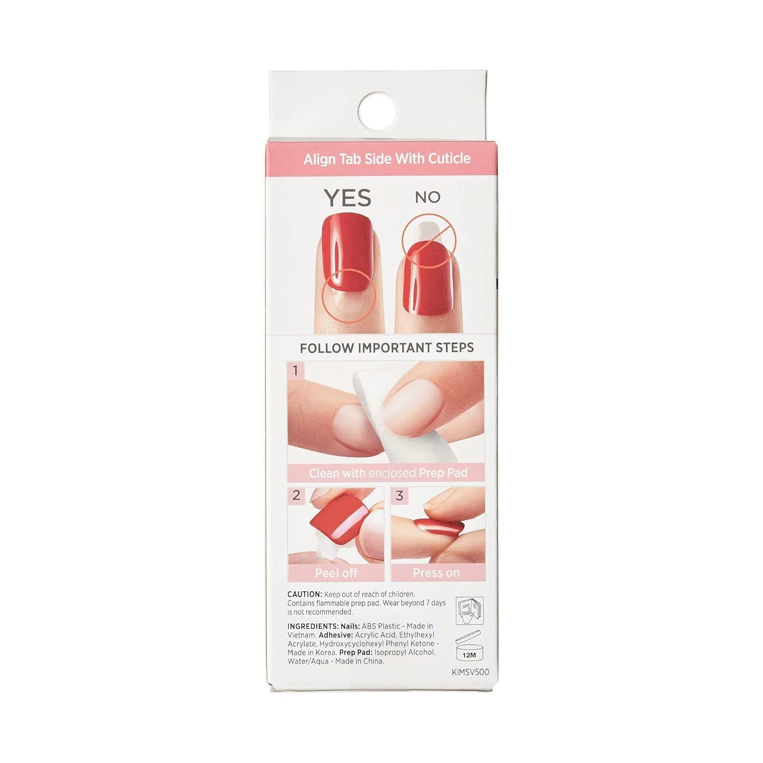 imageKISS imPRESS No Glue Mani Press On Nails Design Eternity Medium Blue Short Size Squoval Shape Includes 30 Nails Prep Pad Instructions Sheet 1 Manicure Stick 1 Mini FileFrench