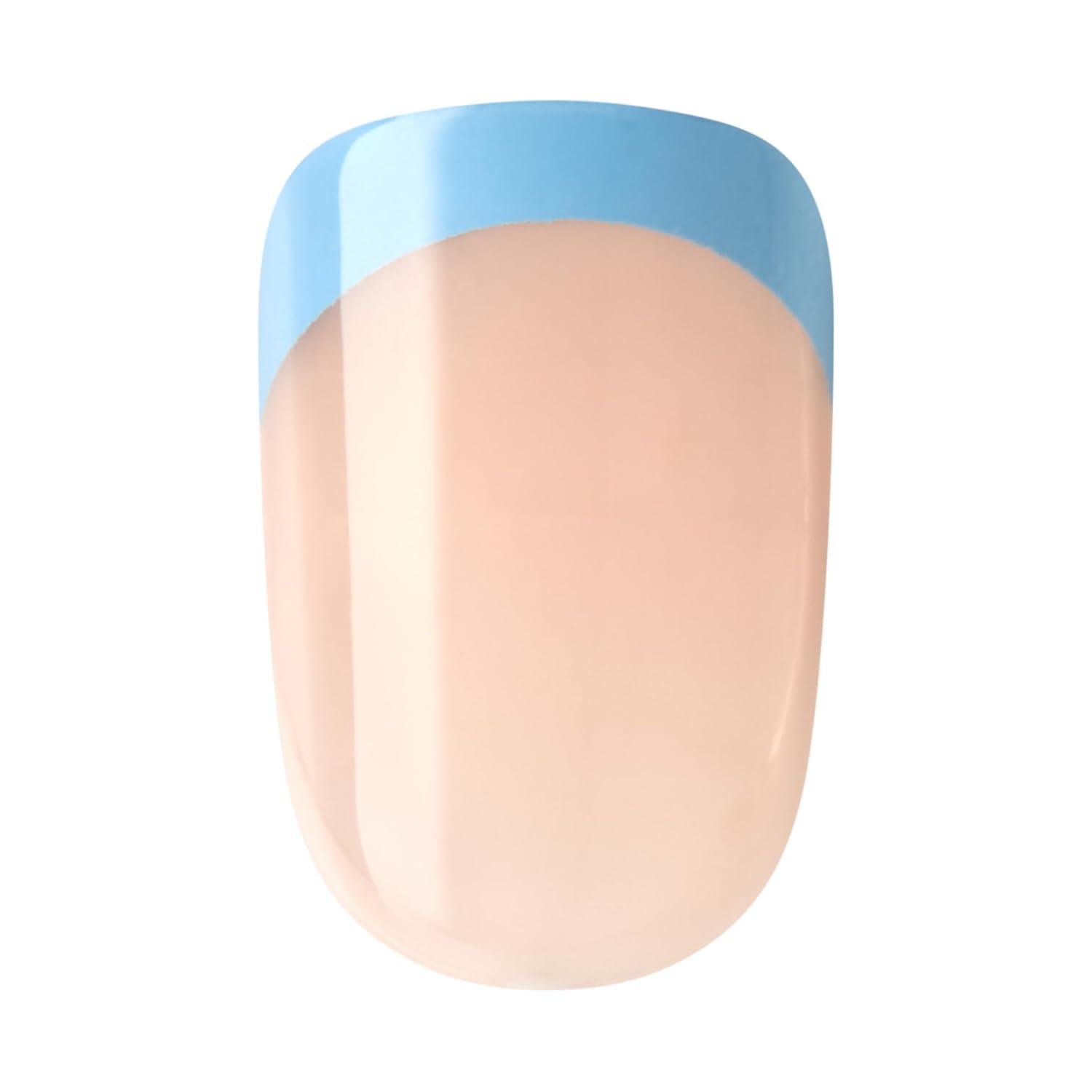 imageKISS imPRESS No Glue Mani Press On Nails French Ditto Light Neutral Pink Tip French Short Size Oval Shape Includes 30 Nails Prep Pad Instructions Sheet 1 Manicure Stick 1 Mini FileSnooze