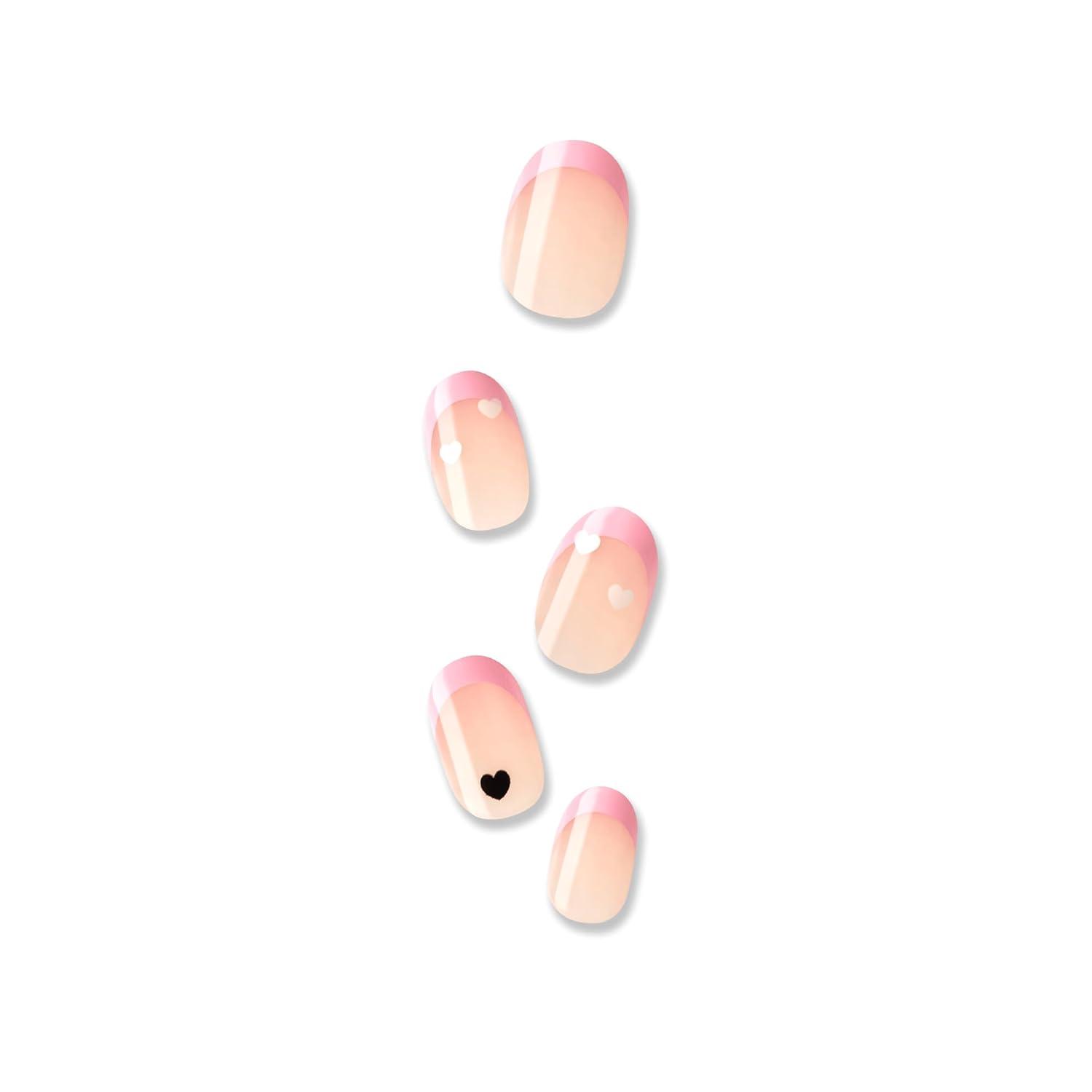 imageKISS imPRESS No Glue Mani Press On Nails French Ditto Light Neutral Pink Tip French Short Size Oval Shape Includes 30 Nails Prep Pad Instructions Sheet 1 Manicure Stick 1 Mini FileDitto