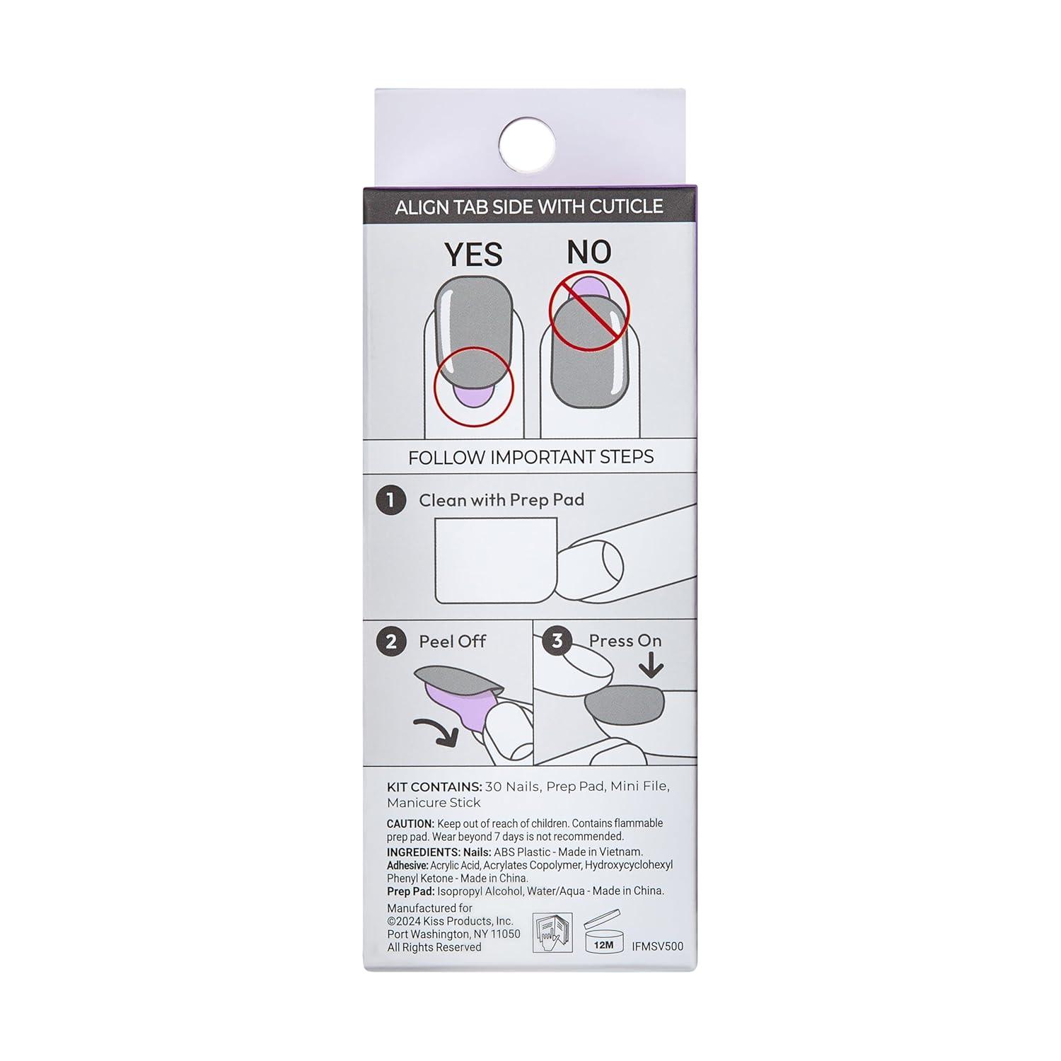 imageKISS imPRESS No Glue Mani Press On Nails French Ditto Light Neutral Pink Tip French Short Size Oval Shape Includes 30 Nails Prep Pad Instructions Sheet 1 Manicure Stick 1 Mini FileDitto