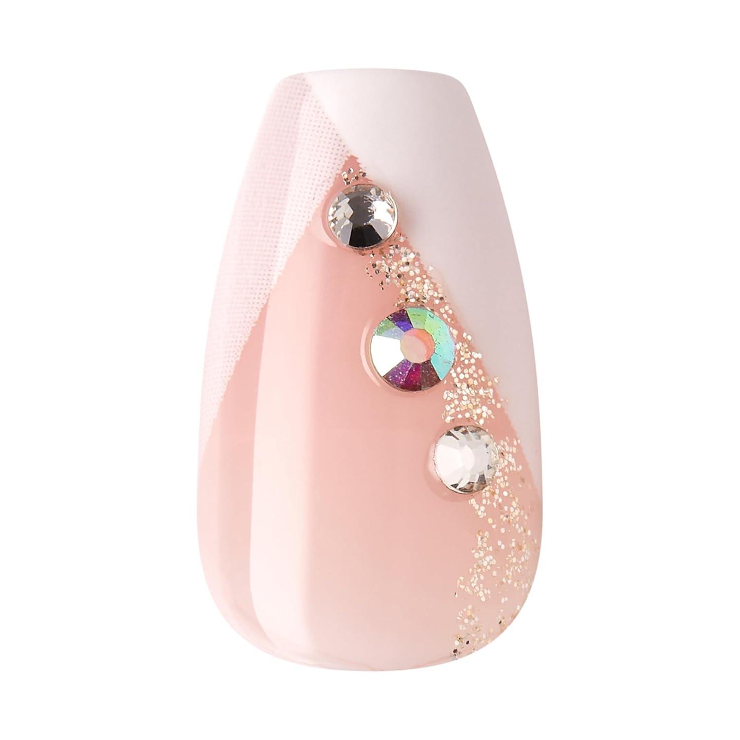 imageKISS imPRESS No Glue Mani Press On Nails French Illusion Dark Neutral Black Tip French Medium Size Almond Shape Includes 30 Nails Prep Pad Instructions Sheet 1 Manicure Stick 1 Mini FileLight Neutral White Tip FrenchCoffin Shape