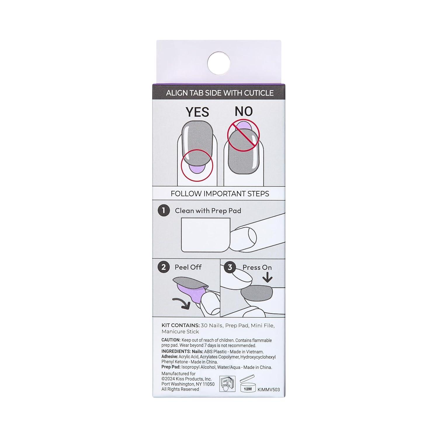 imageKISS imPRESS No Glue Mani Press On Nails French Illusion Dark Neutral Black Tip French Medium Size Almond Shape Includes 30 Nails Prep Pad Instructions Sheet 1 Manicure Stick 1 Mini FileDark Neutral Black Tip French