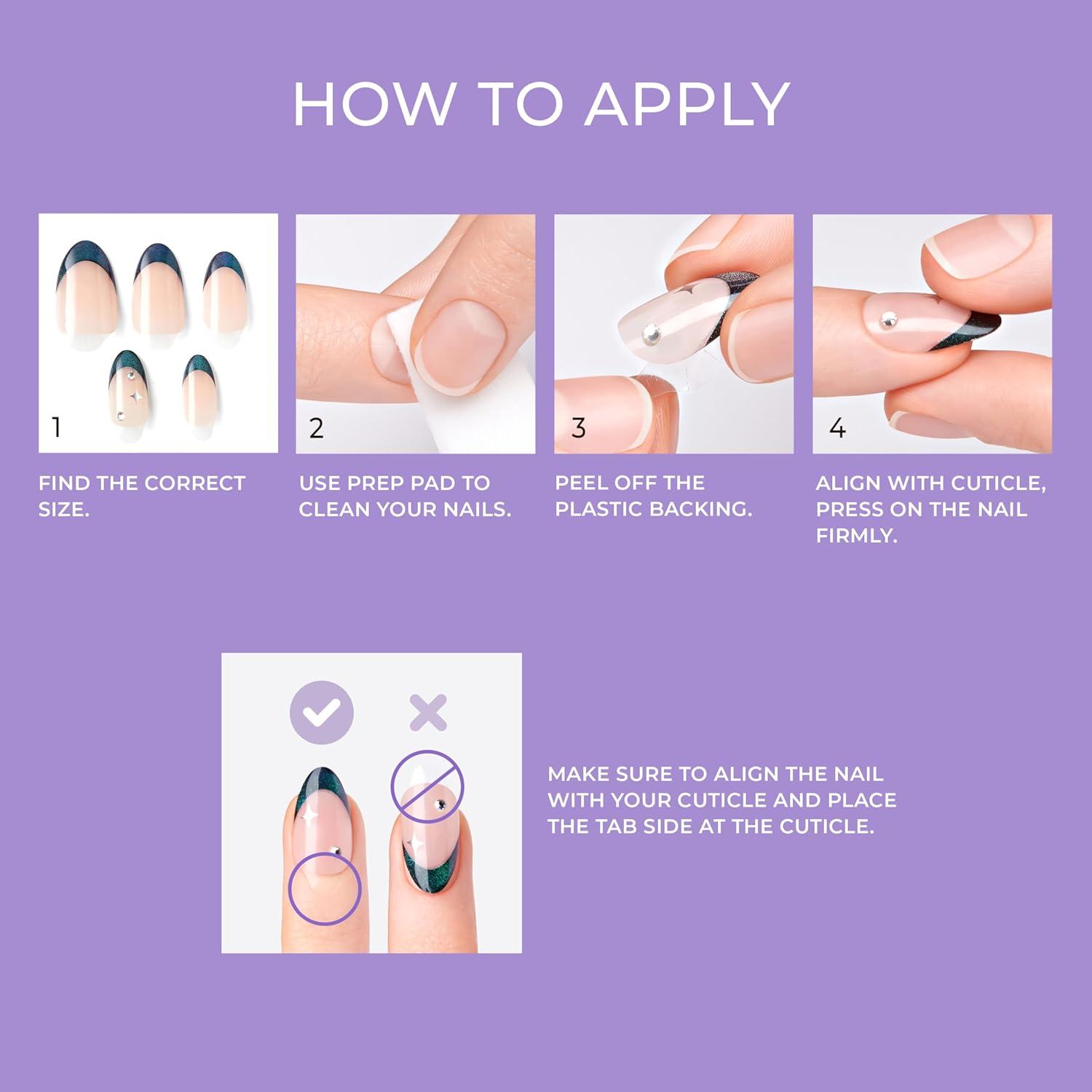 imageKISS imPRESS No Glue Mani Press On Nails Premium Best Life Blue Medium Size Almond Shape Includes 30 Nails Prep Pad Instructions Sheet 1 Manicure Stick 1 Mini FileVisions