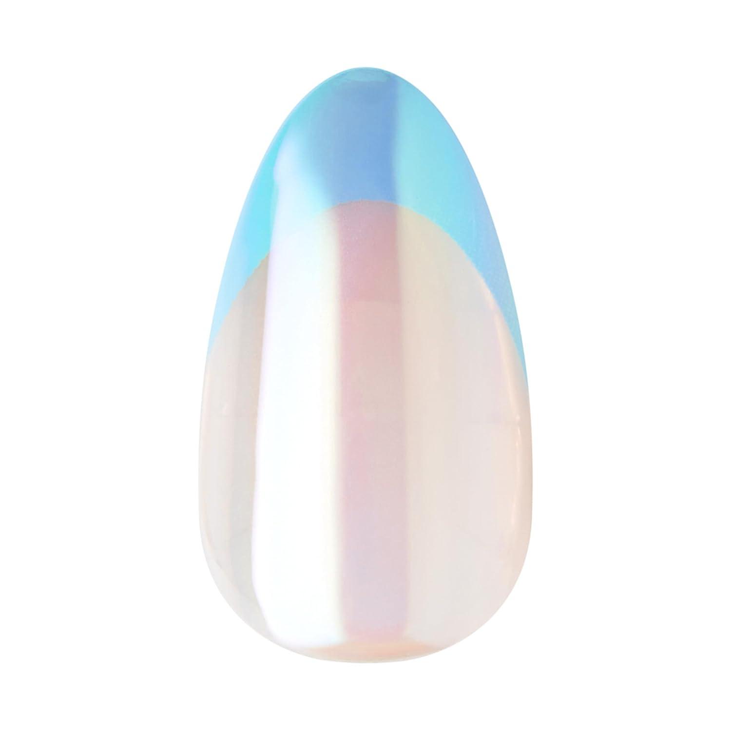 imageKISS imPRESS No Glue Mani Press On Nails Premium Best Life Blue Medium Size Almond Shape Includes 30 Nails Prep Pad Instructions Sheet 1 Manicure Stick 1 Mini FileBest Life