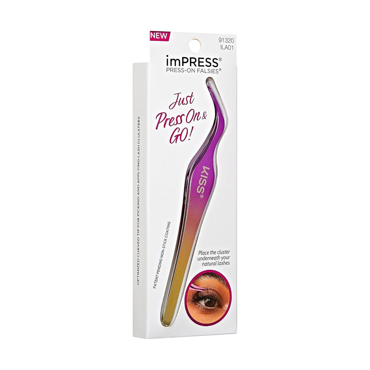 imageKISS imPRESS PressOn Falsies NoGlue False Eyelash Clusters Precision Applicator 1 Piece NonStick Ergonomic Easy to Use