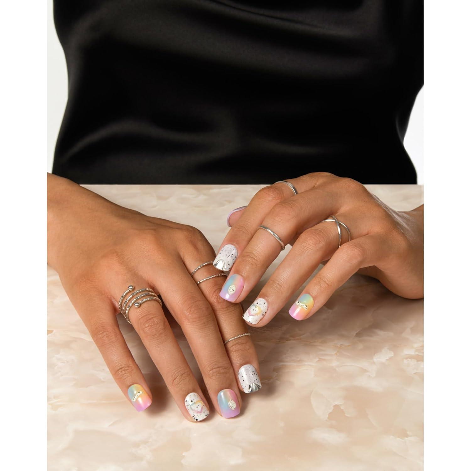 imageKISS imPRESS PressOn Manicure Premium Collection Fake Nails Sweet Life Purple Jelly Squiggle Short ampamp Square Easy To Apply Super Hold Chip Proof Smudge Proof No Dry Time Durable 30 Count