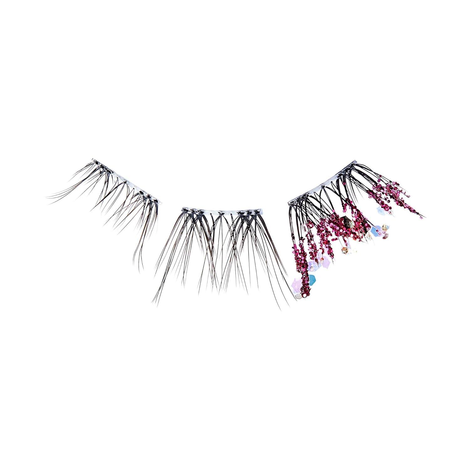 imageWICKED X FALSCARA False Eyelashes Lash Extension Kit Normal is Overrated 10 Lash Clusters 8mm10mm Medium Volume Yellow ampamp Purple Glitter Mini Bond Green ampamp Pink Mini ApplicatorRejoicify
