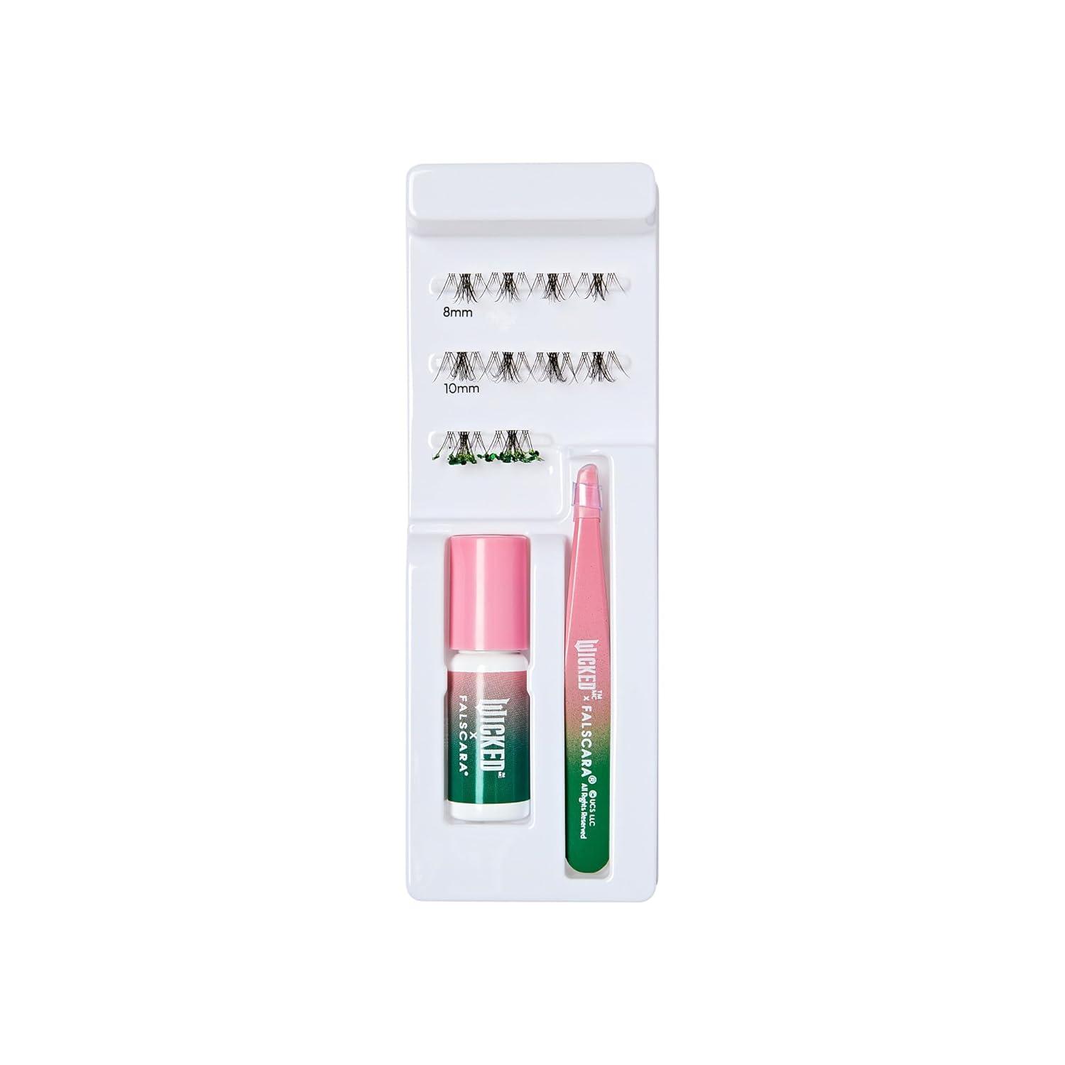 imageWICKED X FALSCARA False Eyelashes Munchkinland 8mm10mm Natural Volume Multicolored Glitter Lash Extension Kit Includes Mini BOND NET WT 45 G 015 Oz Mini Applicator ampamp 10 Lash ClustersFantastical Fashions