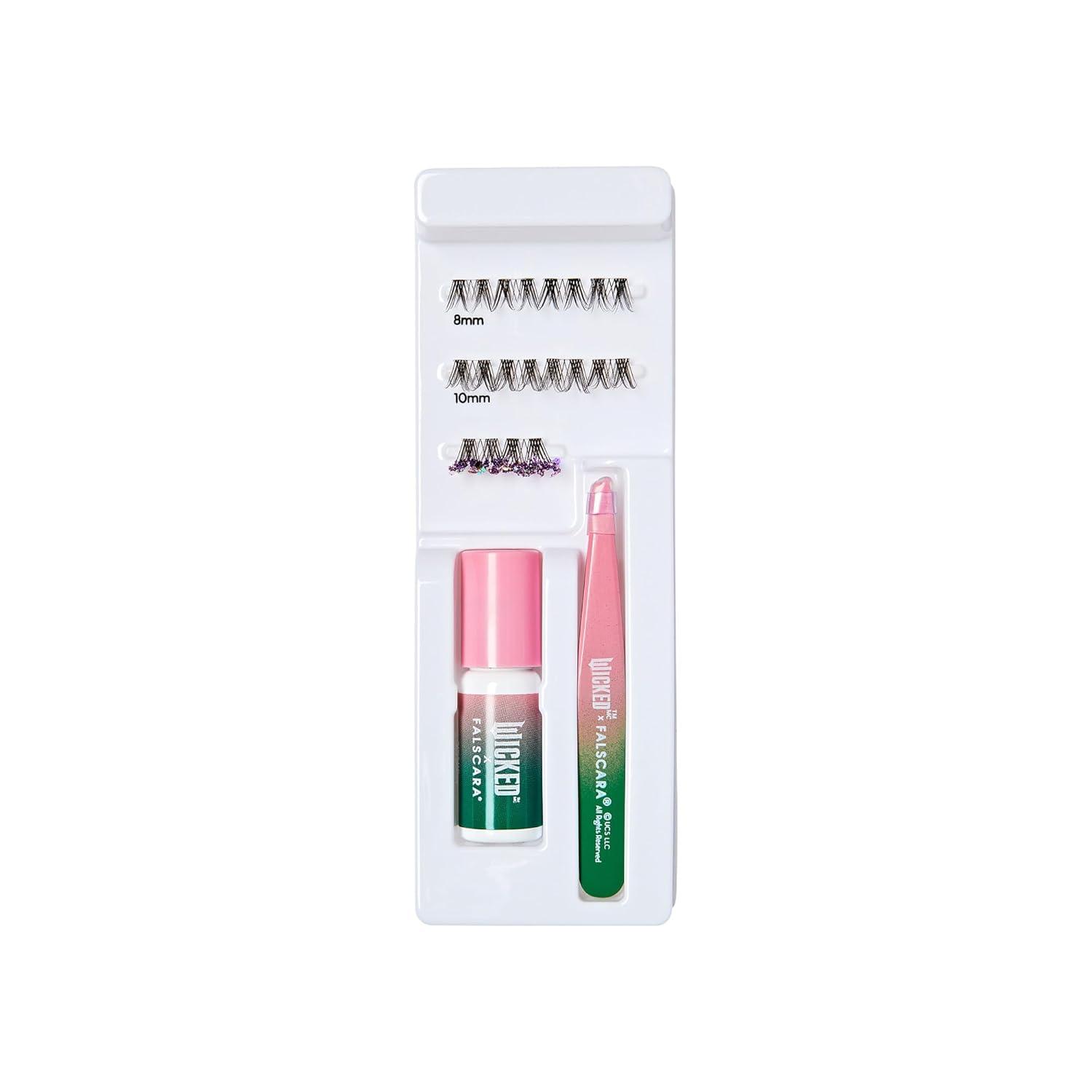 imageWICKED X FALSCARA False Eyelashes Munchkinland 8mm10mm Natural Volume Multicolored Glitter Lash Extension Kit Includes Mini BOND NET WT 45 G 015 Oz Mini Applicator ampamp 10 Lash ClustersMunchkinland