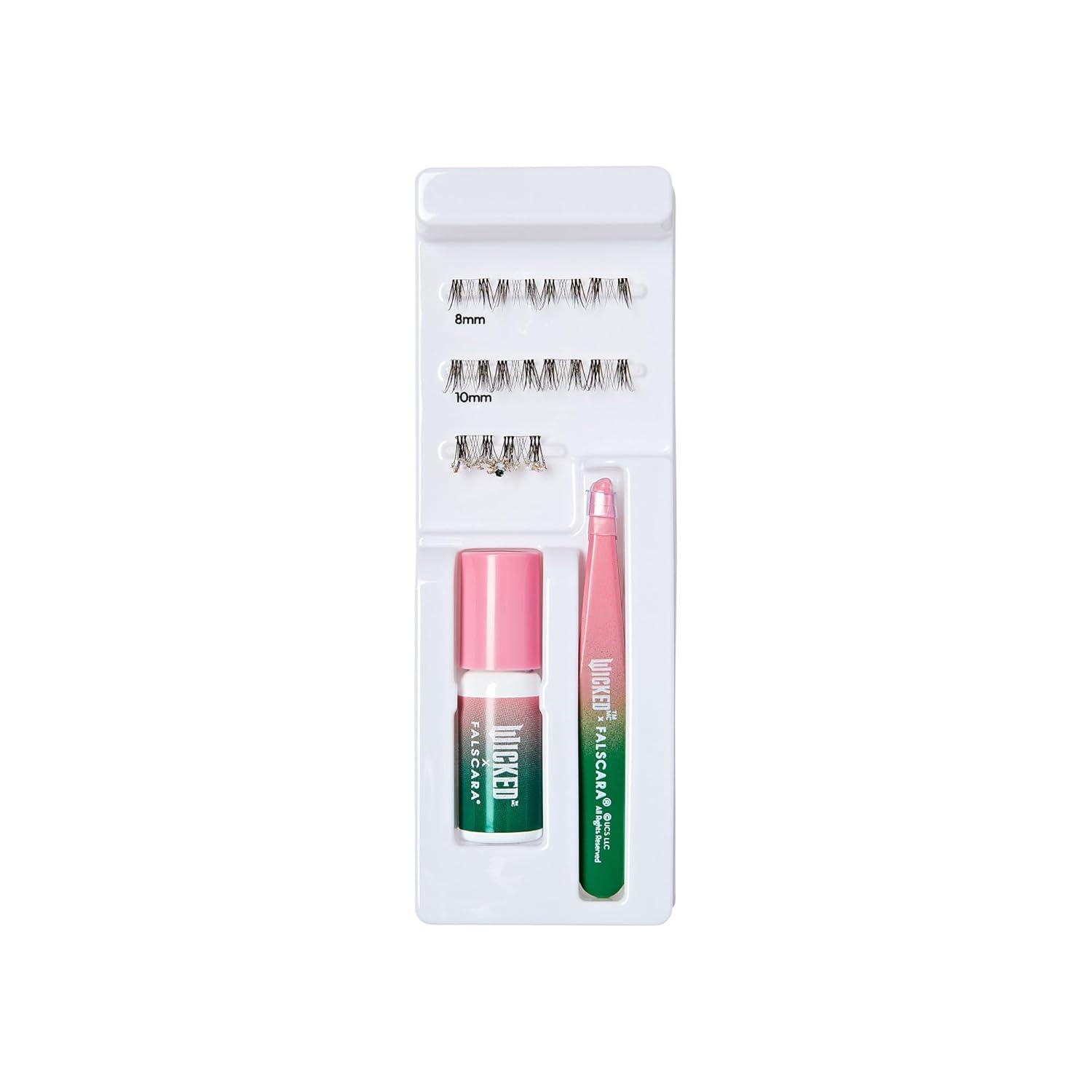 imageWICKED X FALSCARA False Eyelashes Munchkinland 8mm10mm Natural Volume Multicolored Glitter Lash Extension Kit Includes Mini BOND NET WT 45 G 015 Oz Mini Applicator ampamp 10 Lash ClustersWinkie Country