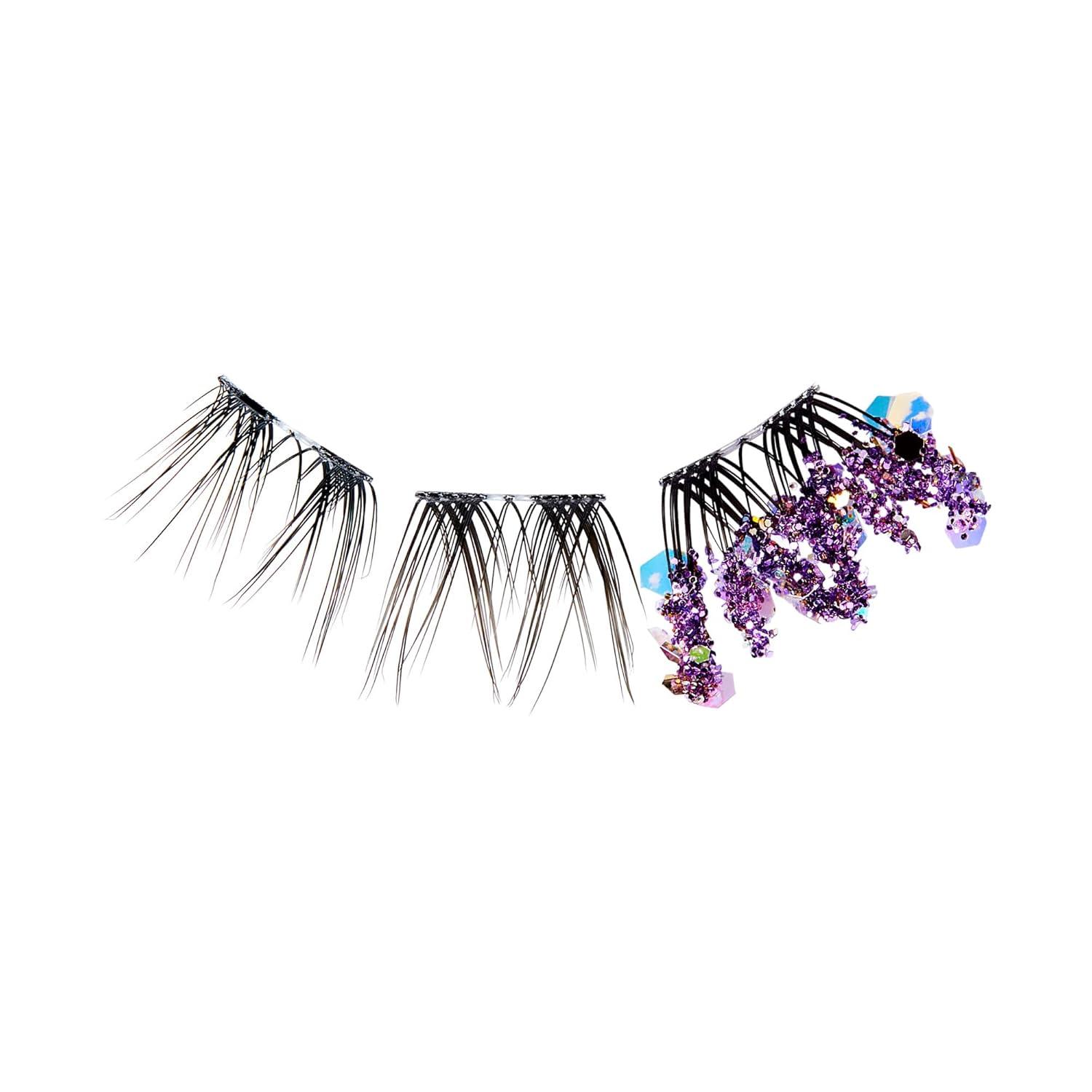 imageWICKED X FALSCARA False Eyelashes Munchkinland 8mm10mm Natural Volume Multicolored Glitter Lash Extension Kit Includes Mini BOND NET WT 45 G 015 Oz Mini Applicator ampamp 10 Lash ClustersMunchkinland