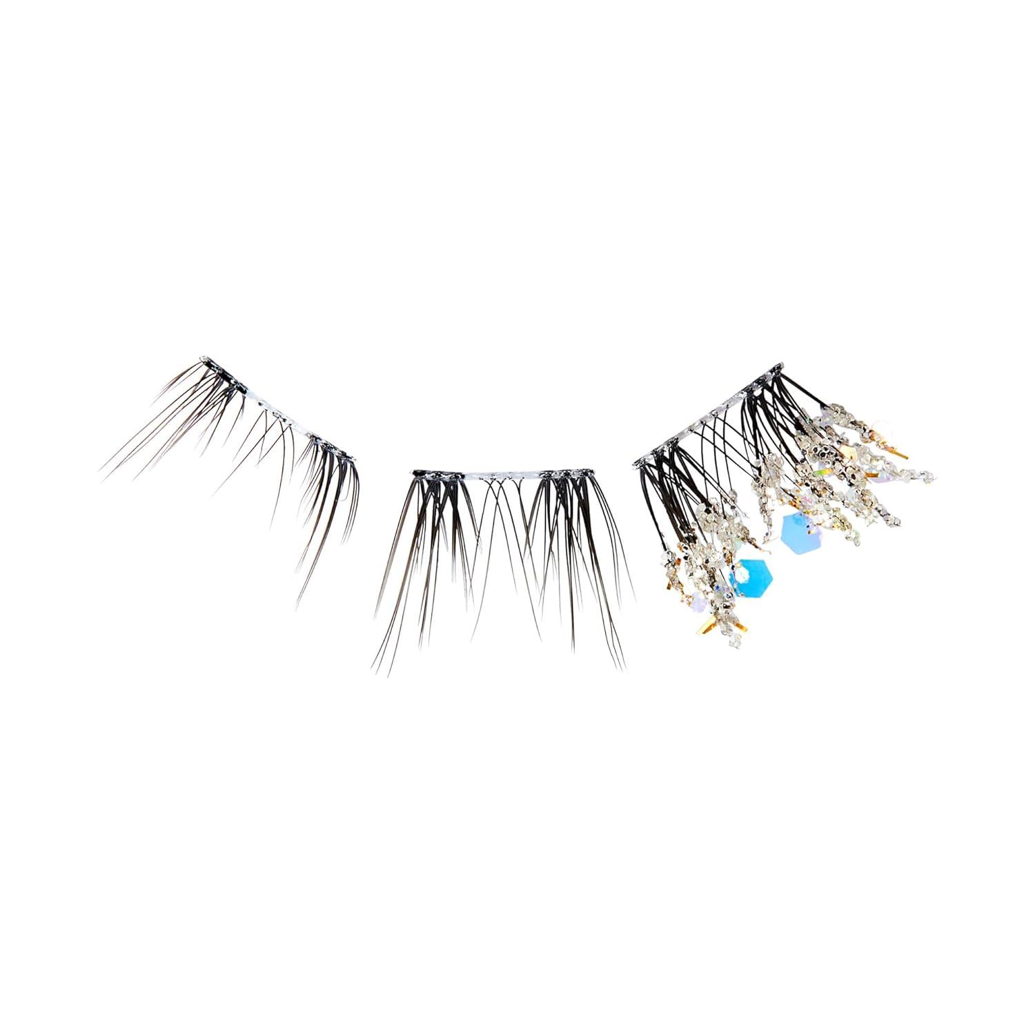 imageWICKED X FALSCARA False Eyelashes Munchkinland 8mm10mm Natural Volume Multicolored Glitter Lash Extension Kit Includes Mini BOND NET WT 45 G 015 Oz Mini Applicator ampamp 10 Lash ClustersWinkie Country