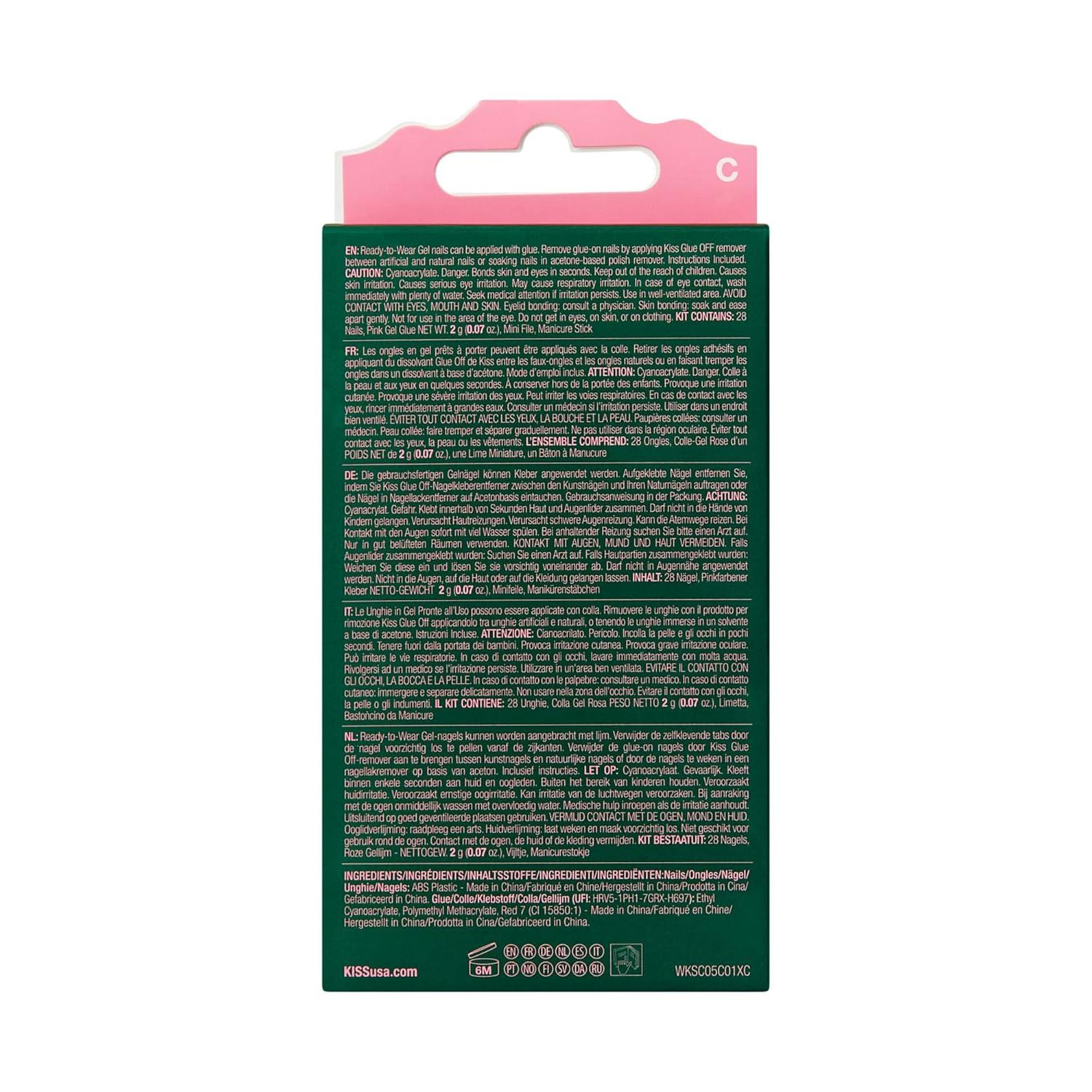 imageWICKED X KISS Press On Nails Almond Shiz Chemistry Club Blue Medium Waterproof Chip Proof Smudge Proof 28 Fake Nails Pink Gel Nail Glue 2g Mini Nail File ampamp Manicure StickI Look Good in Green