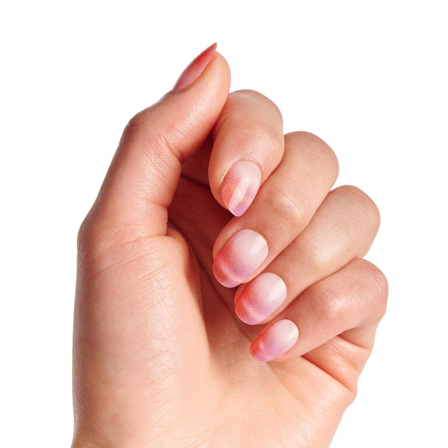 imageWICKED X KISS Press On Nails Almond Shiz Chemistry Club Blue Medium Waterproof Chip Proof Smudge Proof 28 Fake Nails Pink Gel Nail Glue 2g Mini Nail File ampamp Manicure StickPink Perfection