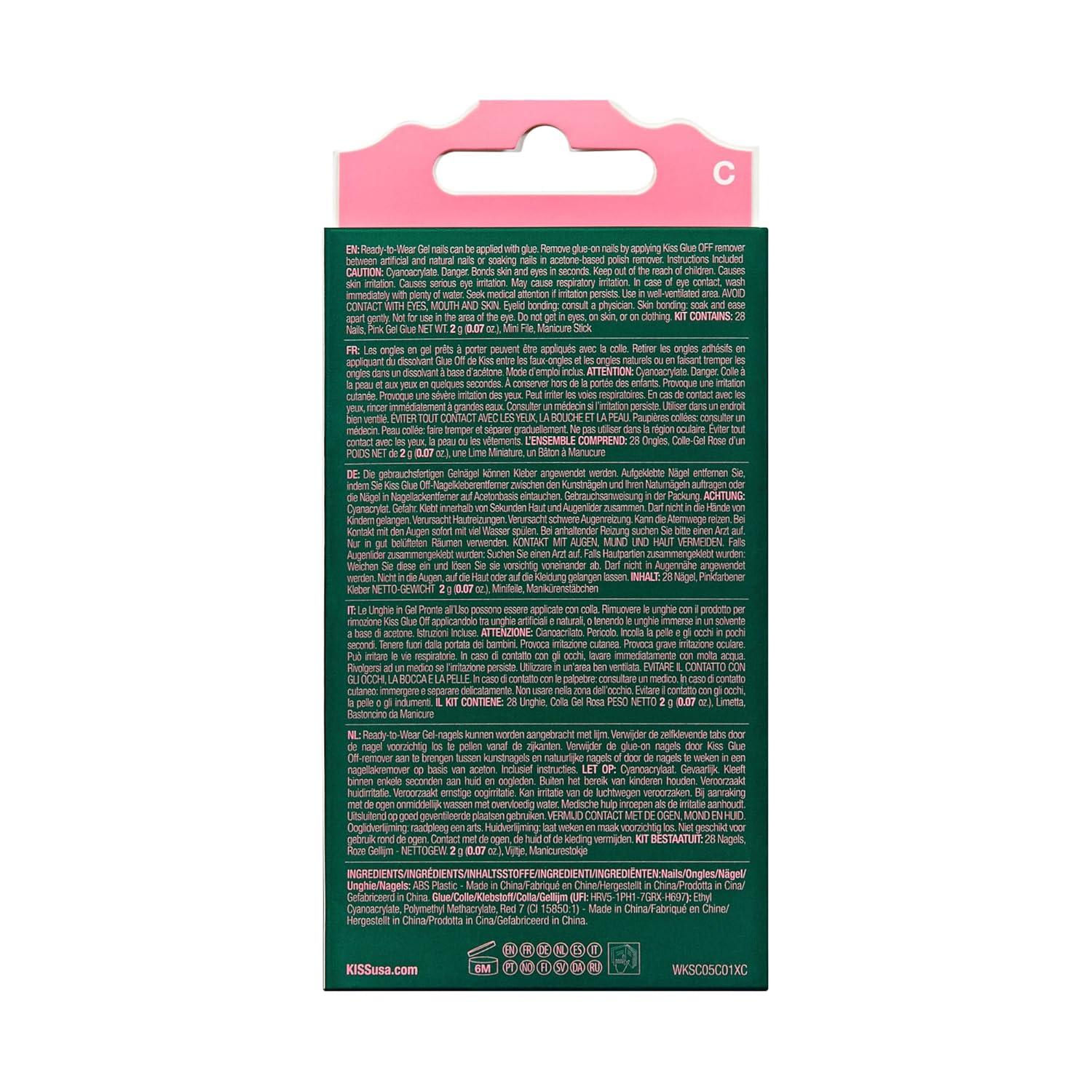 imageWICKED X KISS Press On Nails Almond Shiz Chemistry Club Blue Medium Waterproof Chip Proof Smudge Proof 28 Fake Nails Pink Gel Nail Glue 2g Mini Nail File ampamp Manicure StickDont Hide your Magic