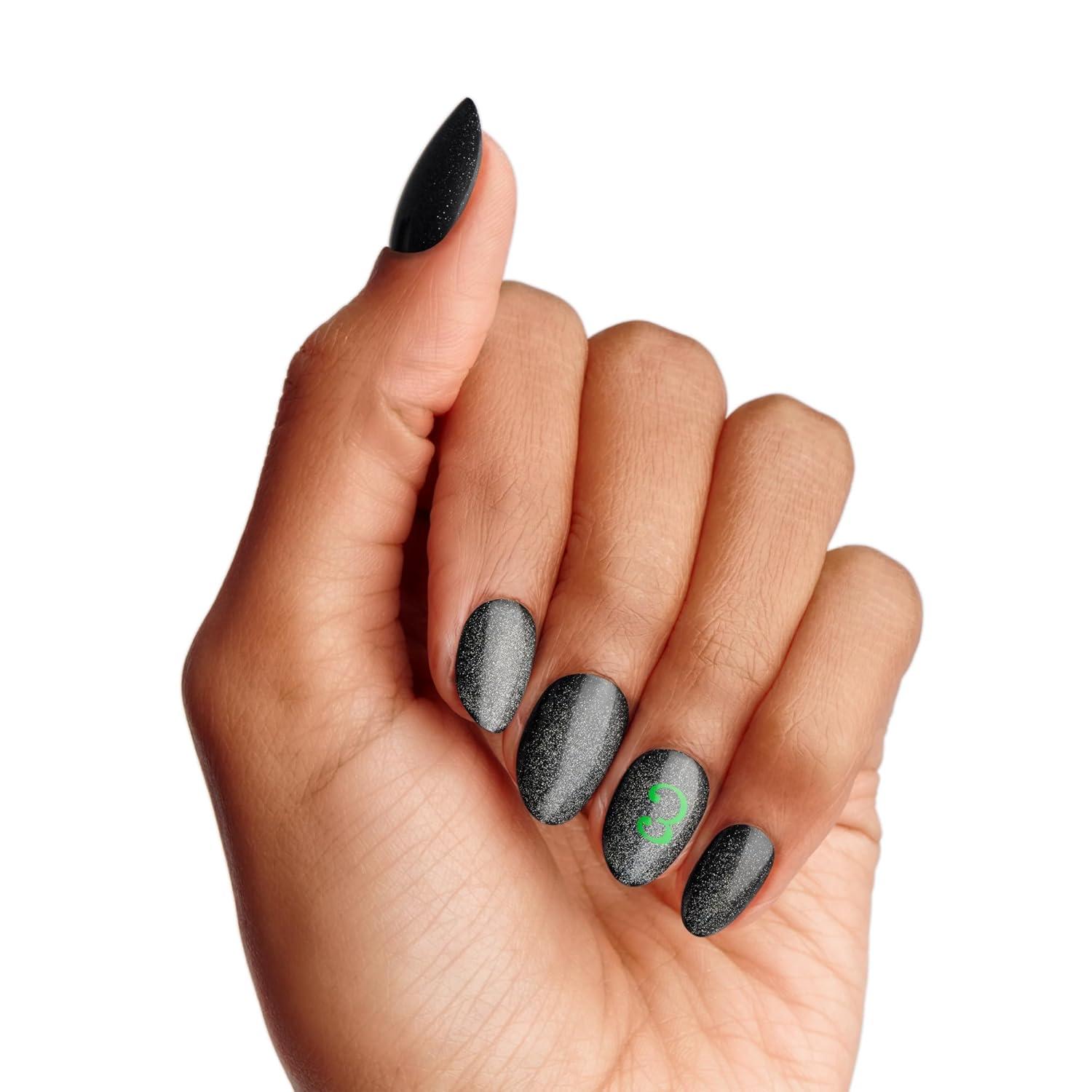 imageWICKED X KISS Press On Nails Almond Shiz Chemistry Club Blue Medium Waterproof Chip Proof Smudge Proof 28 Fake Nails Pink Gel Nail Glue 2g Mini Nail File ampamp Manicure StickI Look Good in Green