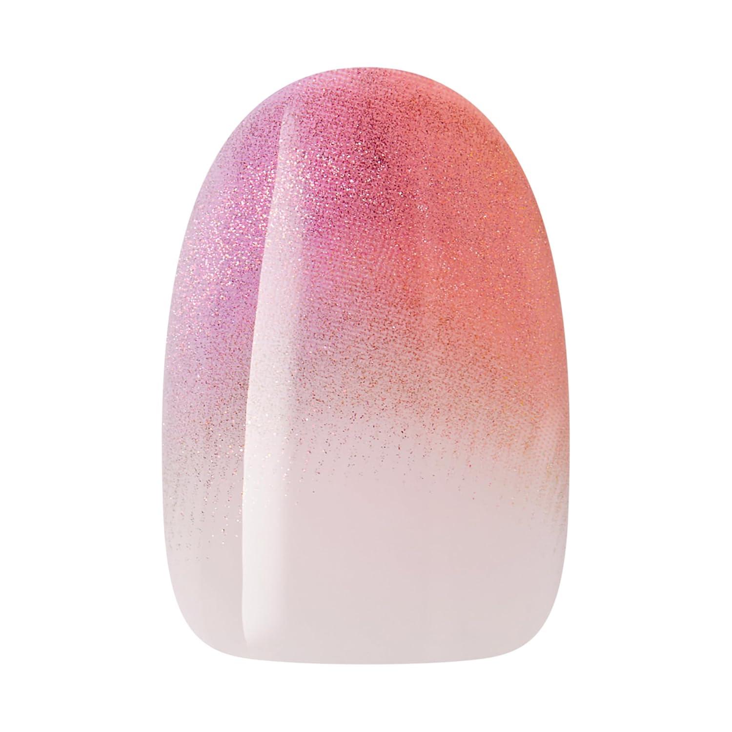 imageWICKED X KISS Press On Nails Almond Shiz Chemistry Club Blue Medium Waterproof Chip Proof Smudge Proof 28 Fake Nails Pink Gel Nail Glue 2g Mini Nail File ampamp Manicure StickPink Perfection