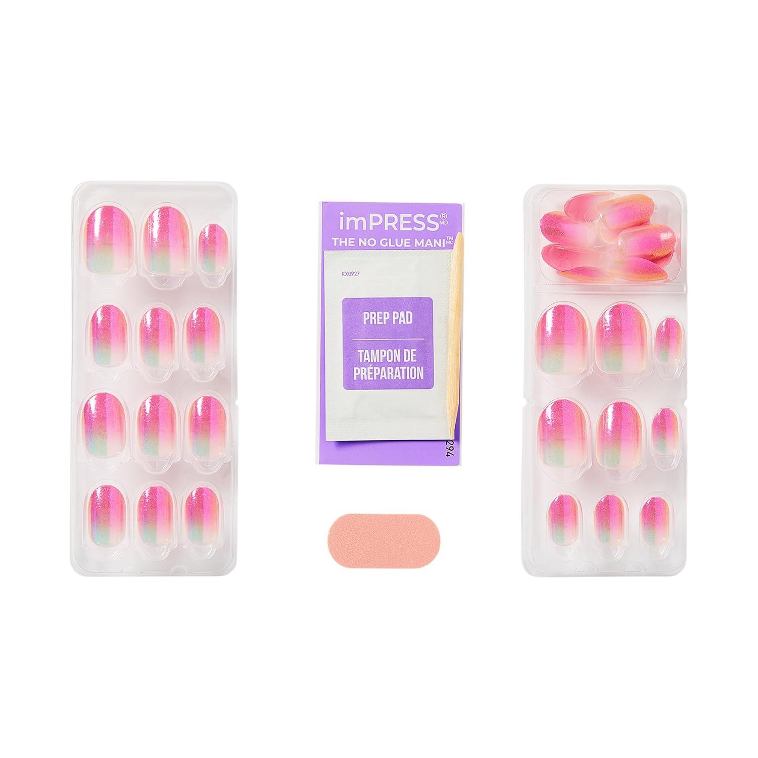 imageWICKED X imPRESS Press On Nails Jolly Old Shiz Multicolor Medium Coffin New Improved Adhesive Up To 10 Day Hold Includes 30 Fake Nails 1 Prep Pad 1 Manicure Stick 1 Mini FileGoodness Of My Heart