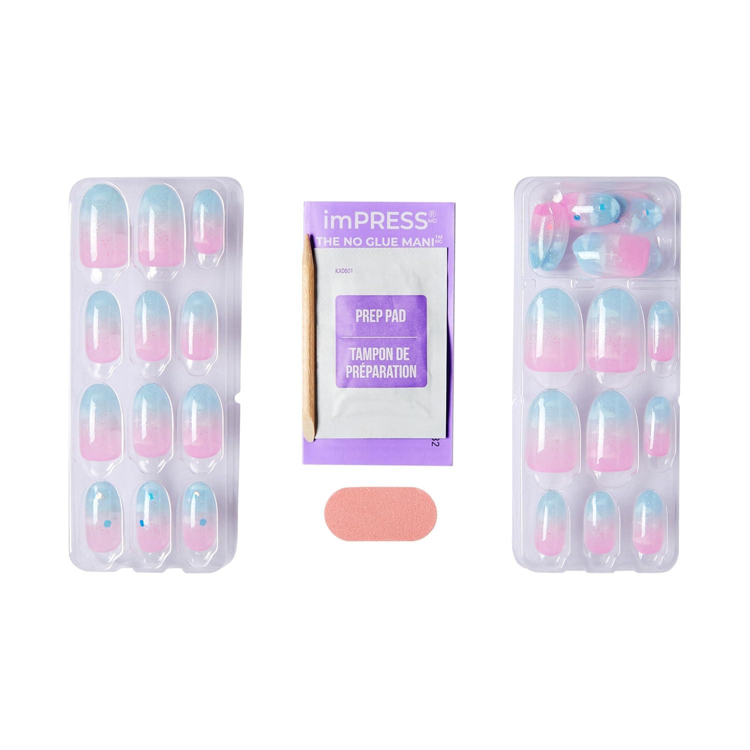 imageWICKED X imPRESS Press On Nails New Improved Adhesive Up To 10 Day Hold Beautifical White Medium Oval Includes 30 Fake Nails 1 Prep Pad 1 Manicure Stick 1 Mini FileDestined To Fly