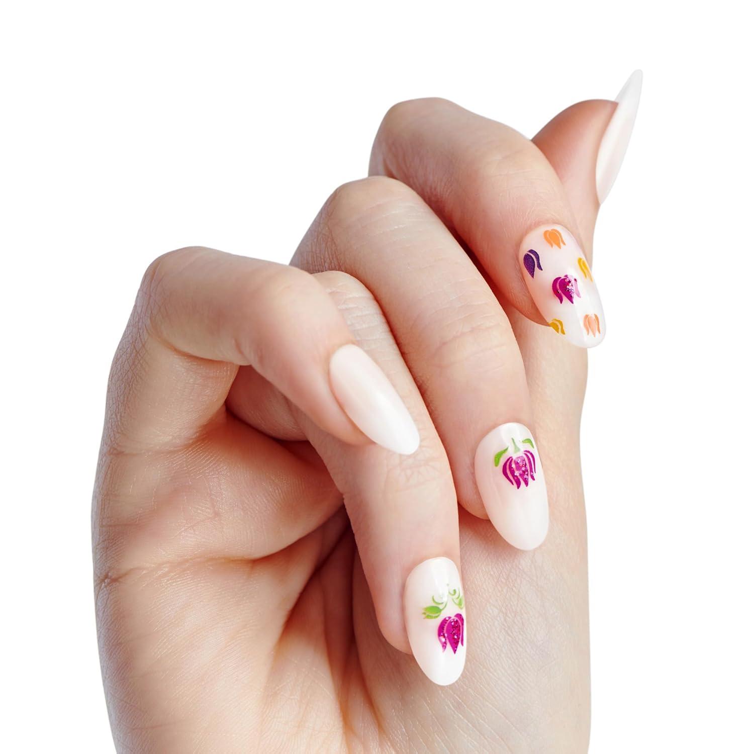 imageWICKED X imPRESS Press On Nails New Improved Adhesive Up To 10 Day Hold Beautifical White Medium Oval Includes 30 Fake Nails 1 Prep Pad 1 Manicure Stick 1 Mini FileBeautifical