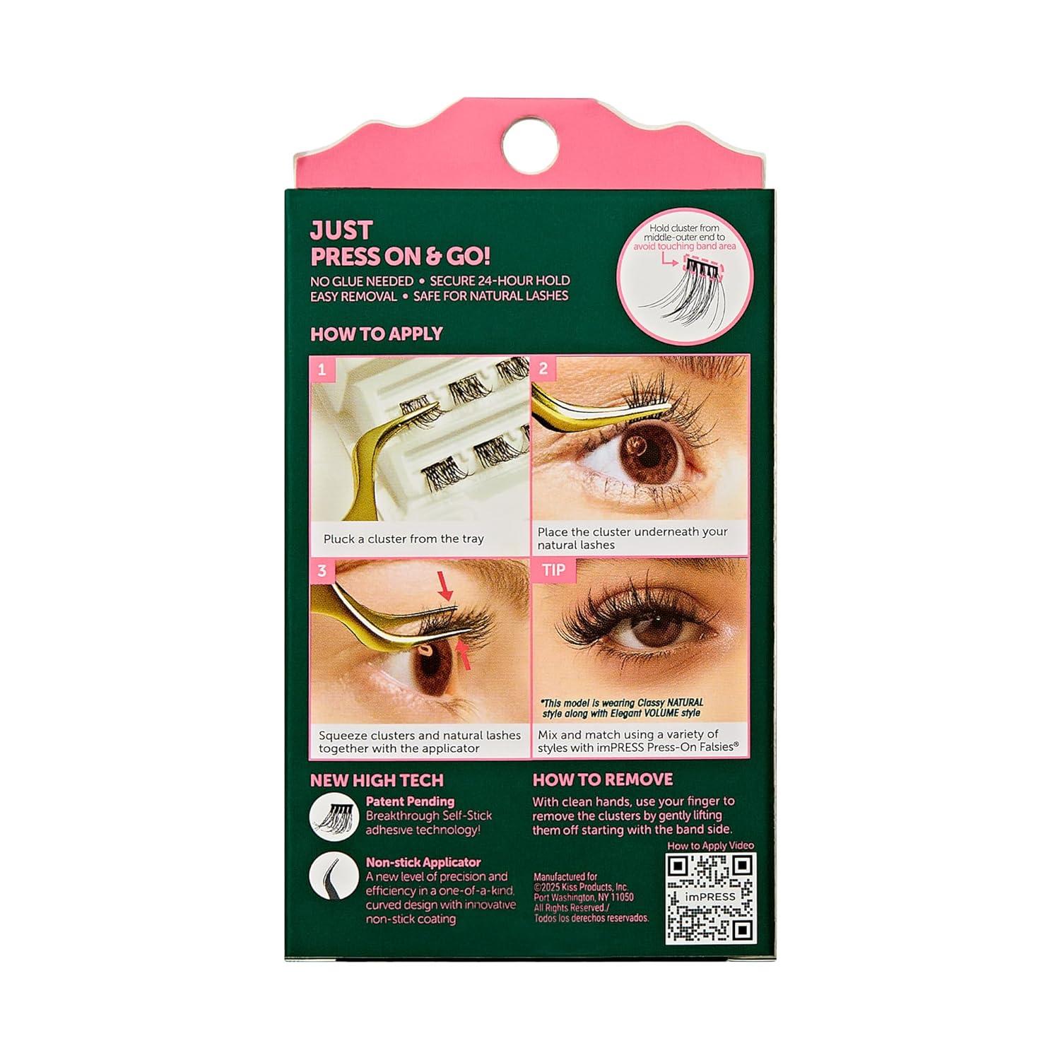 imageWICKED X imPRESS Press On Self Adhesive Eyelashes Welcome to OZ 8mm10mm Natural Volume Press On Lashes Pink Glitter No Glue Needed 12 Lash Clusters ampamp NonStick Mini ApplicatorWelcome to OZ