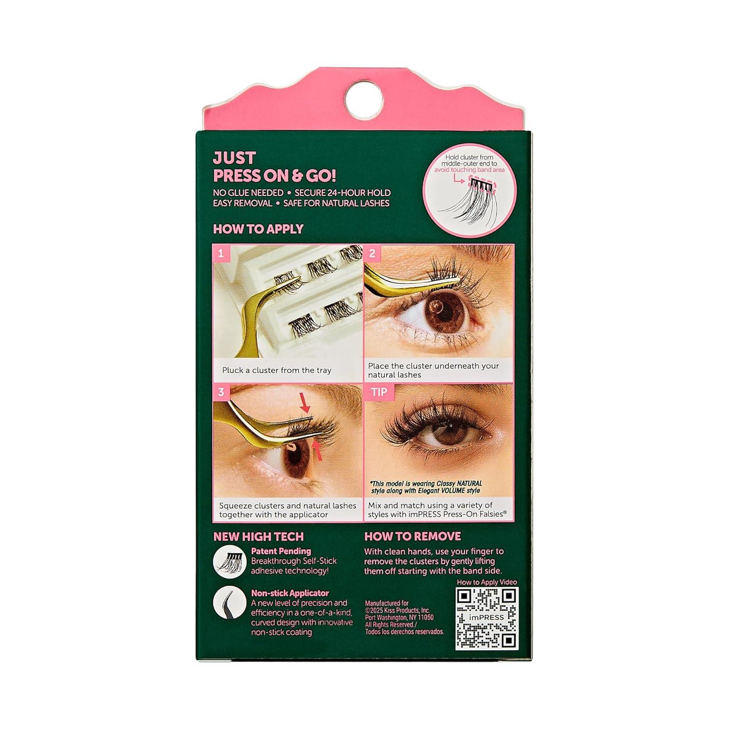 imageWICKED X imPRESS Press On Self Adhesive Eyelashes Welcome to OZ 8mm10mm Natural Volume Press On Lashes Pink Glitter No Glue Needed 12 Lash Clusters ampamp NonStick Mini ApplicatorFantabulous
