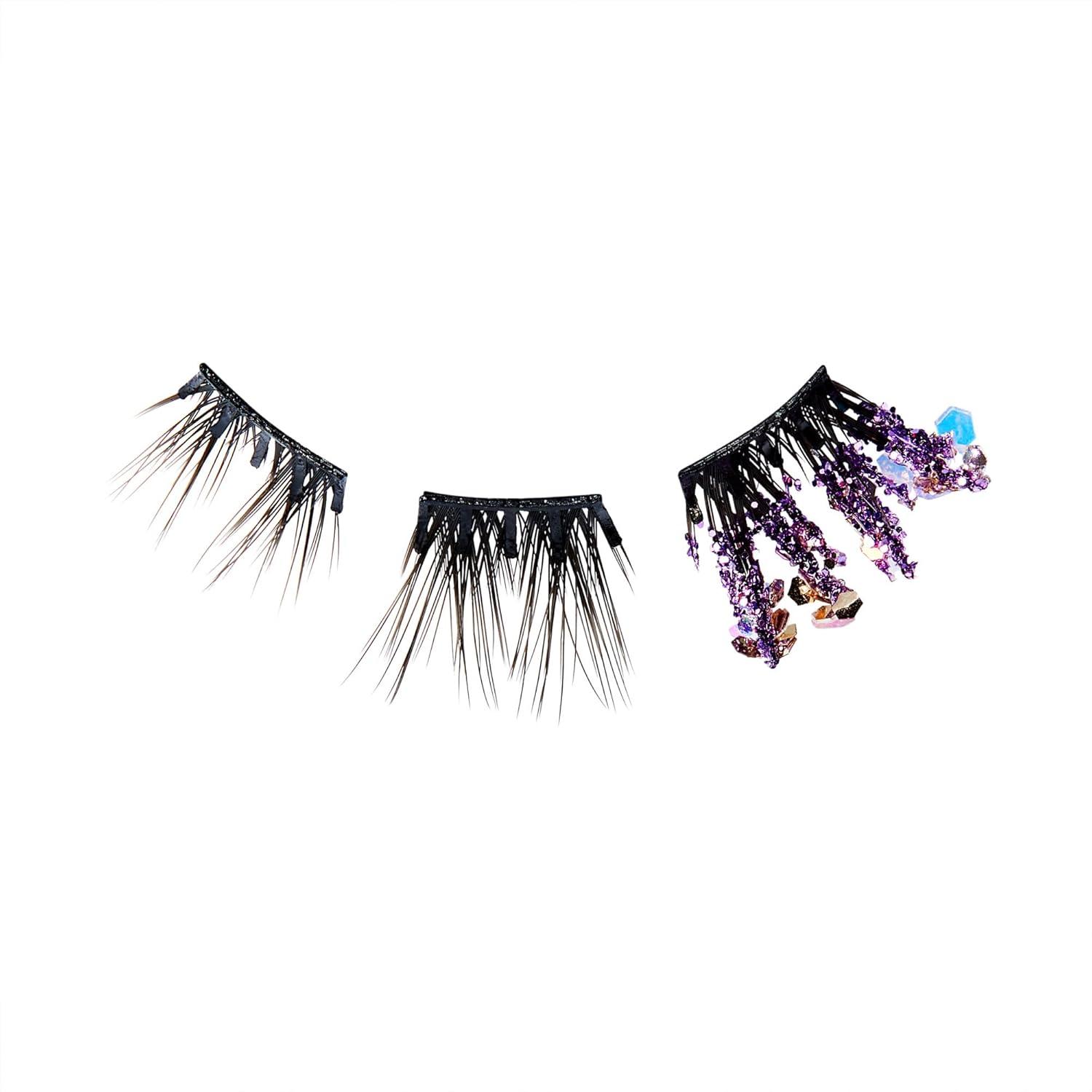 imageWICKED X imPRESS Press On Self Adhesive Eyelashes Welcome to OZ 8mm10mm Natural Volume Press On Lashes Pink Glitter No Glue Needed 12 Lash Clusters ampamp NonStick Mini ApplicatorFantabulous