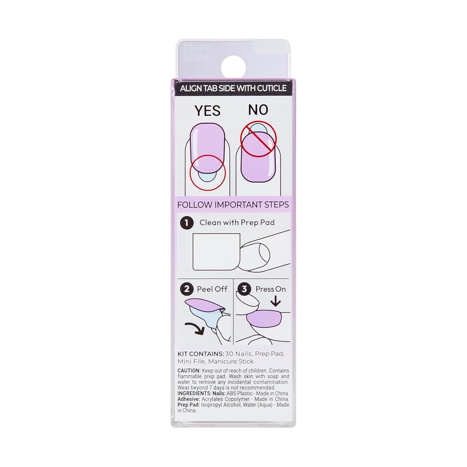 imageimPRESS Color Ombre Press On Nails Friendzone Blue Short Oval PureFit Technology Patented Super Hold Adhesive Chip Proof Smudge Proof Mini Nail File Manicure Stick ampamp 30 Fake NailsTake A Chance