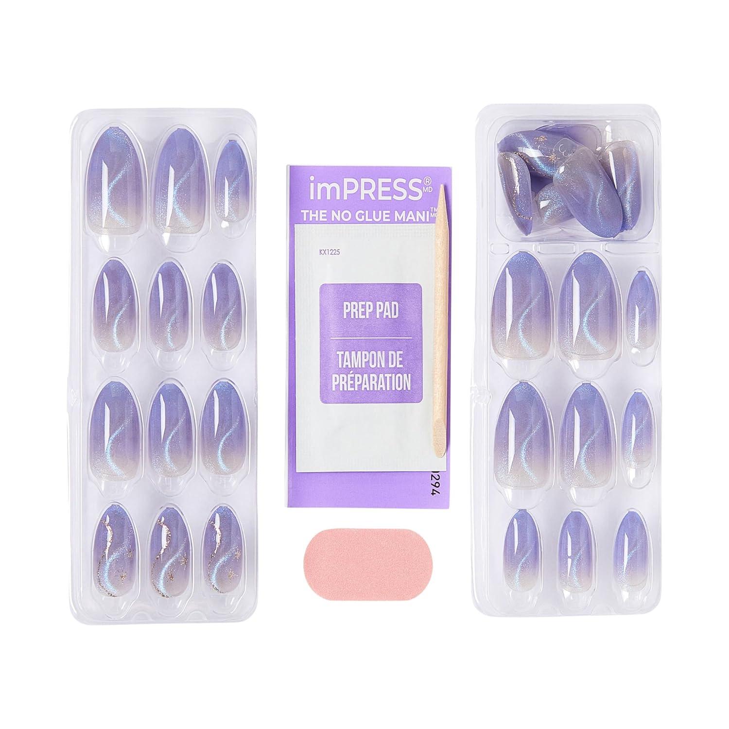 imageimPRESS X WICKED FOR GOOD Press On Nails Living in a Dream Purple Medium Coffin New Improved Adhesive Up To 10 Day Hold Includes 30 Fake Nails 1 Prep Pad 1 Manicure Stick 1 Mini FileLiving in a Dream