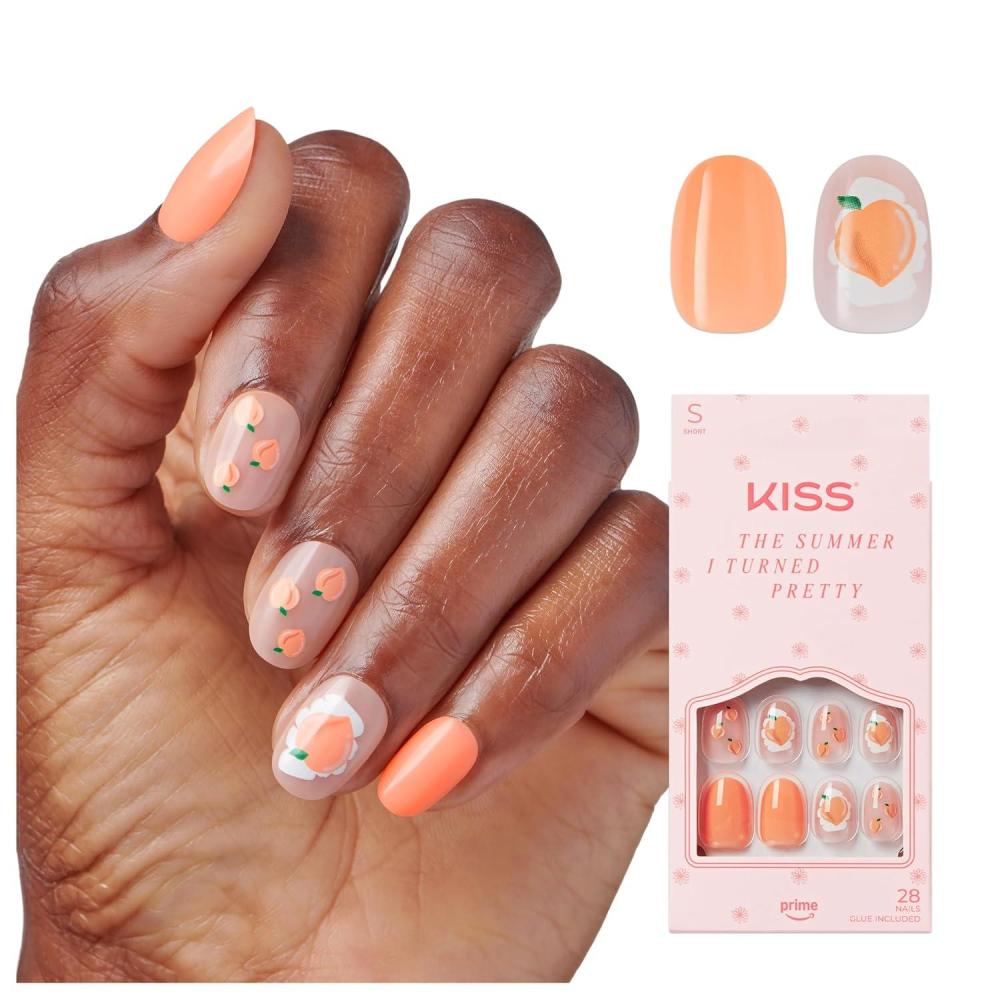 imageKISS  The Summer I Turned Pretty French Tip Press On Nails Sunlit Days Medium Coffin Includes Pink Gel Nail Glue 2g Mini Nail File Cuticle Stick ampamp 28 Fake NailsBittersweetly