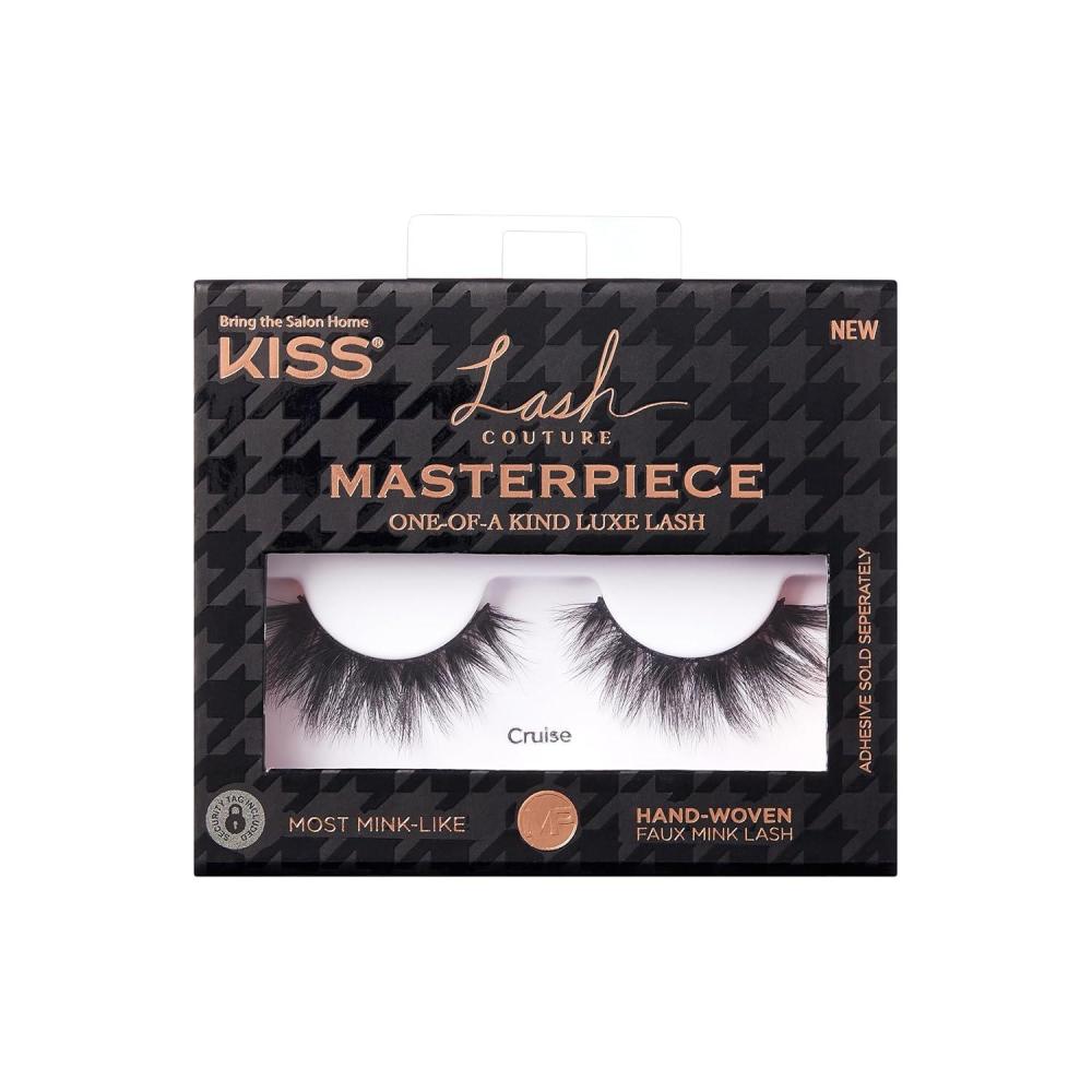 imageKISS Lash Couture Masterpiece HandWoven Faux Mink False Eyelashes Style PrtPorter 12mm Easy to Apply Reusable Vegan Cruelty Free 1 Pair Strip LashesRobe