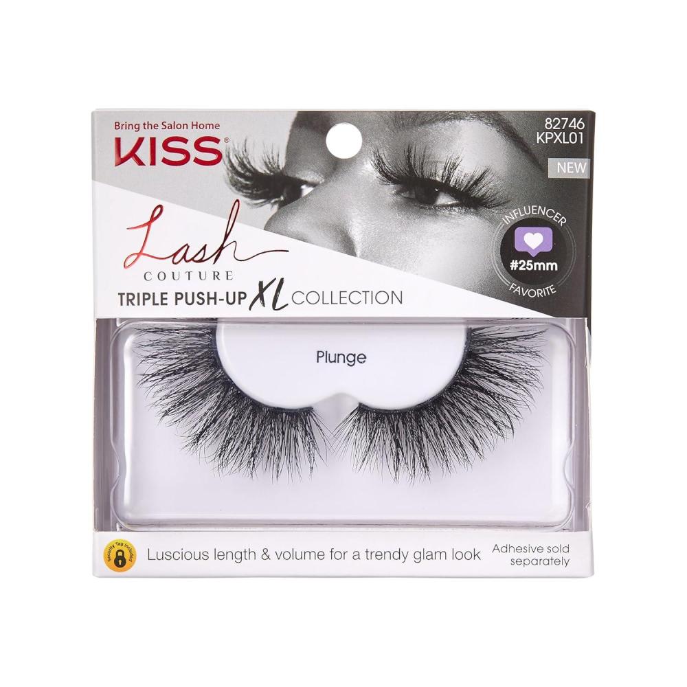 imageKISS Lash Couture Triple Push Up XL Collection False Eyelashes 3D Volume in Extra Long Length with Triple Design Technology CrueltyFree and Reusable Style Slip 1 Pair Fake Eyelashes1 Pair Pack of 6