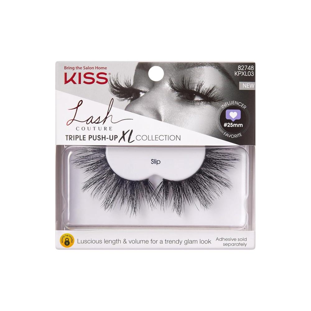 imageKISS Lash Couture Triple Push Up XL Collection False Eyelashes 3D Volume in Extra Long Length with Triple Design Technology CrueltyFree and Reusable Style Slip 1 Pair Fake Eyelashes1 Count Pack of 1