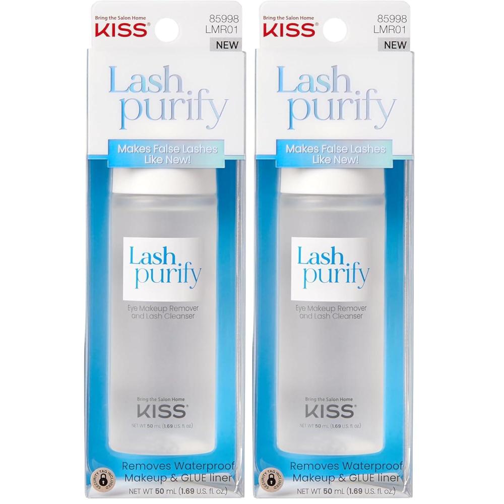 imageKISS Lash Purify Eye Makeup Remover ampamp False Eyelash CleanserConditioner Gentle 3in1 Formula Removes Lash Glue ampamp Waterproof Makeup Net Wt 50 ml 169 US fl oz17 Fl Oz Pack of 2