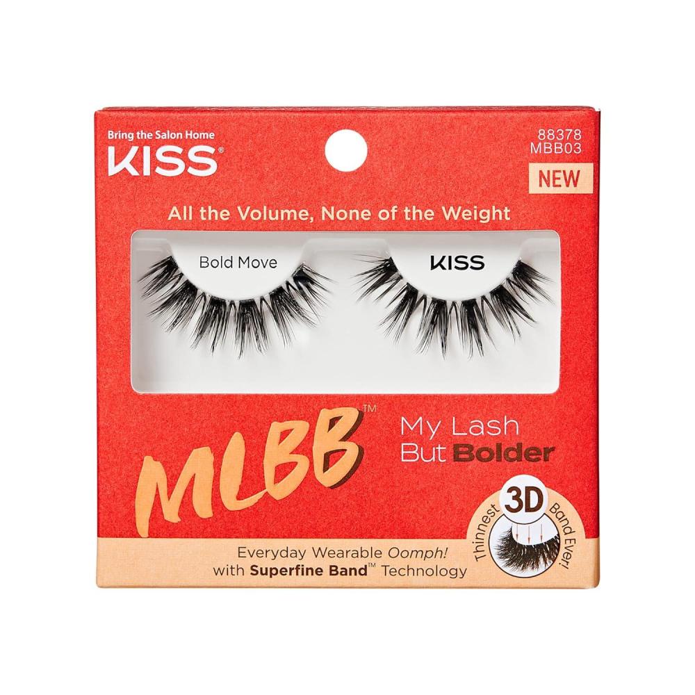 imageKISS My Lash But Bolder False Eyelashes Big Personality 14mm Includes 1 Pair Easy to Apply Reusable Lash ClustersBold Move
