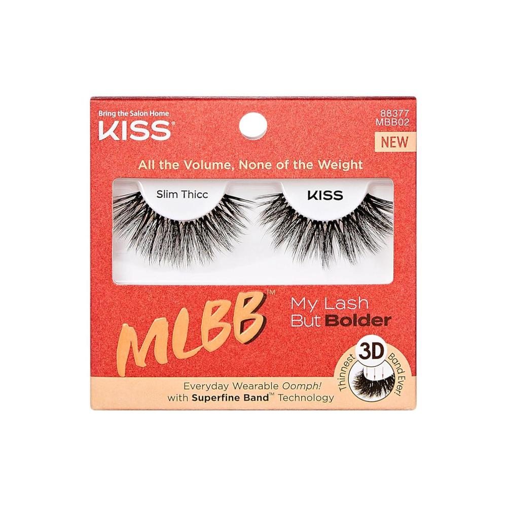 imageKISS My Lash But Bolder False Eyelashes Big Personality 14mm Includes 1 Pair Easy to Apply Reusable Lash ClustersSlim Thicc