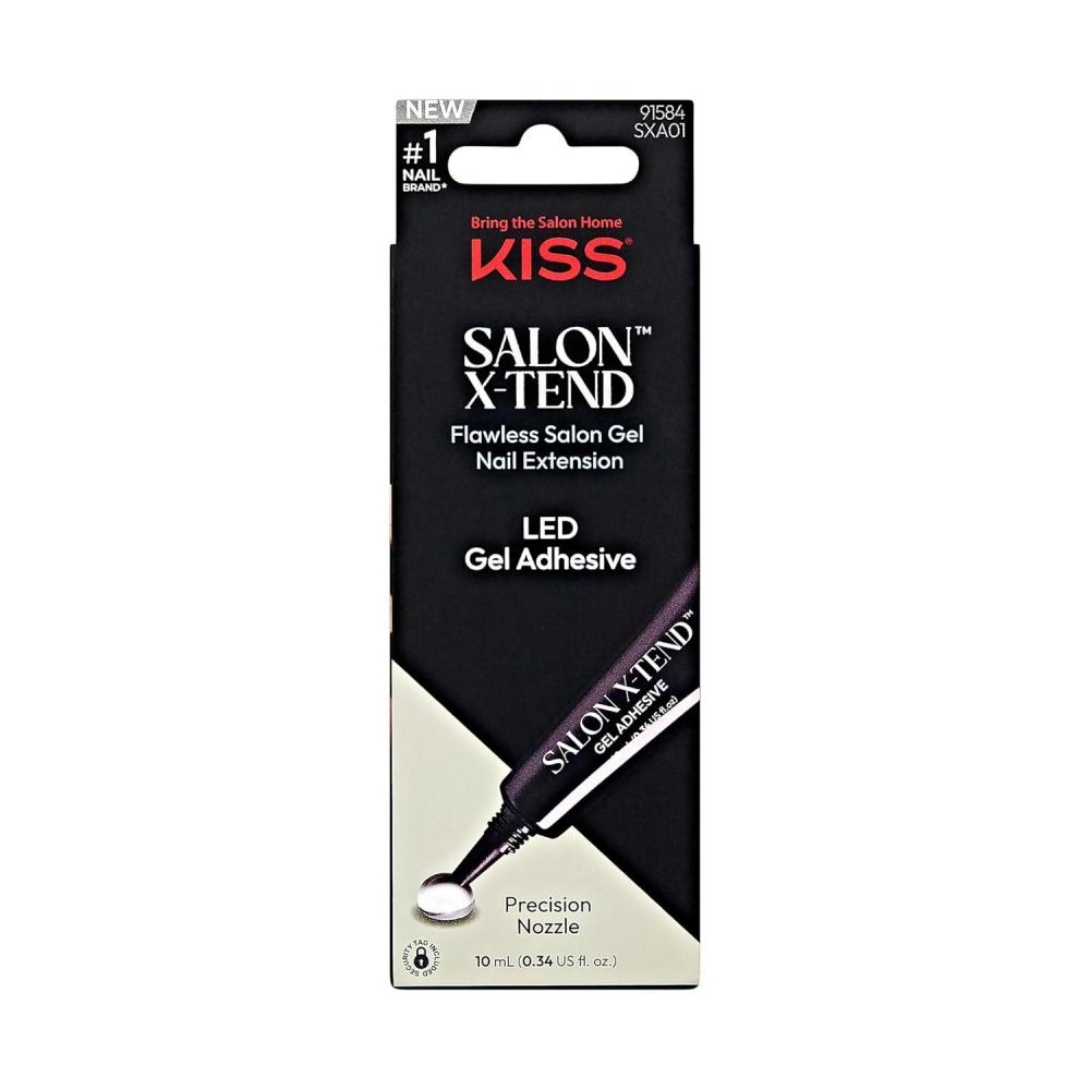 imageKISS Salon Xtend PressOn Nails Nail glue included Gel Adhesive Clear Size Shape Includes 10Ml Led Gel Adhesive