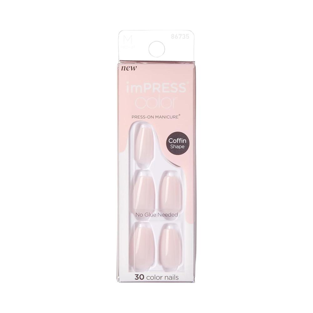 imageKISS imPRESS Color PressOn Manicure Fake Nails All Black  Short ampamp Square Solid Black Ready To Wear Chip Proof Smudge Proof No Dry Time Mini File ampamp More  30 CountSerendipity