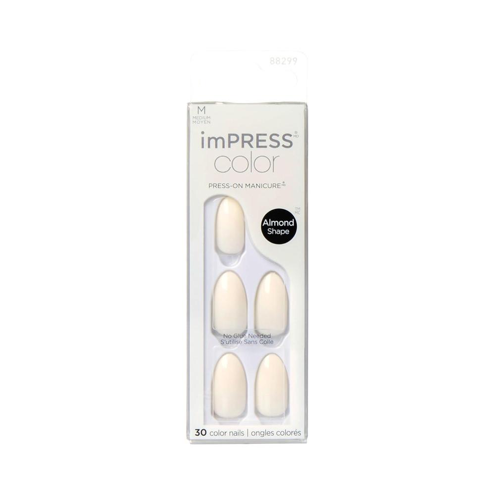 imageKISS imPRESS Color PressOn Manicure Fake Nails All Black  Short ampamp Square Solid Black Ready To Wear Chip Proof Smudge Proof No Dry Time Mini File ampamp More  30 CountBallroom