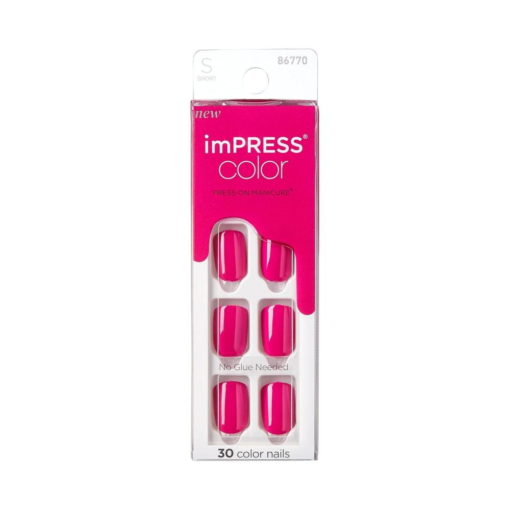 imageKISS imPRESS Color PressOn Nails PolishFree Manicure Set Orchid Festival 30 ChipProof SmudgeProof Fake Nails