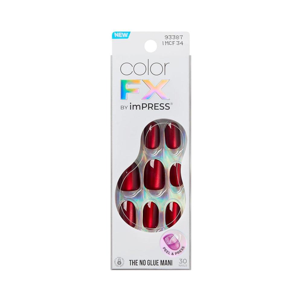 imageKISS imPRESS No Glue Mani Press On Nails Color FX Walk Out Pink Short Size Oval Shape Includes 30 Nails Prep Pad Instructions Sheet 1 Manicure Stick 1 Mini FileHidden Gem