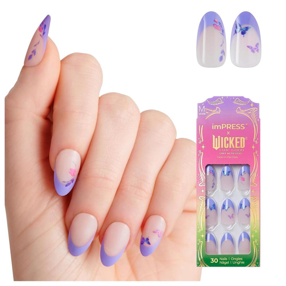 imageimPRESS X WICKED FOR GOOD Press On Nails Living in a Dream Purple Medium Coffin New Improved Adhesive Up To 10 Day Hold Includes 30 Fake Nails 1 Prep Pad 1 Manicure Stick 1 Mini FileGlinda Upland