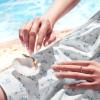 KISS | The Summer I Turned Pretty French Tip Press On Nails, ‘Sunlit Days’, Medium Coffin, Includes Pink Gel Nail Glue (2g), Mini Nail File, Cuticle Stick, & 28 Fake Nails(Sunlit Days)