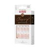KISS Classy French Nail Manicure Kit with Gel Finish,Medium,Coffin Shaped,Includes Pink Nail Glue (Net Wt. 2 g / 0.07oz.),Mini Nail File,Manicure Stick, 28 Fake Nails,Cozy Meets Cute,28 Count(Dashing)