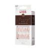 KISS Classy French Nail Manicure Kit with Gel Finish,Medium,Coffin Shaped,Includes Pink Nail Glue (Net Wt. 2 g / 0.07oz.),Mini Nail File,Manicure Stick, 28 Fake Nails,Cozy Meets Cute,28 Count(Stay Charmed)