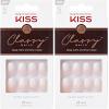KISS Classy, Press On Nails, Nail glue included, ‘Players’, White, Short Size, Oval Shape, Includes 28 Nails, 2g glue, 1 Manicure Stick, 1 Mini File(Short (Pack of 2))
