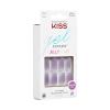 KISS Gel Fantasy, Press On Nails, Nail glue included, ‘Quince Jelly’, Purple, Medium Size, Coffin Shape, Includes 28 Nails, 2g glue, 1 Manicure Stick, 1 Mini File(Quince Jelly)