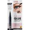 KISS Lash GLUEliner, 2-in-1 Felt-Tip Eyelash Adhesive and Eyeliner, Matte Finish, Foolproof Application, Easy Touch-Up, 0.03 Fl Oz.- Black, Packaging May Vary(Black)
