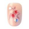 KISS LoveShackFancy x imPRESS Press-On Manicure Limited Edition, Style “Sunkissed Peach” Short Square Pink Press-On Nails, Includes Prep Pad, Mini Nail File, Cuticle Stick, & 30 Fake Nails(Pink)