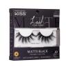 KISS Matte Black, False Eyelashes, ‘Matte Sheer’, 16mm, Includes 1 Pair Of Lash, Easy to Apply, Reusable Lash Clusters